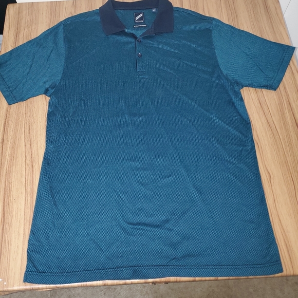 Daniel Hechter Men's Large Navy Blue  Patterned  Polo Shirt Double Mercerized - Picture 1 of 7